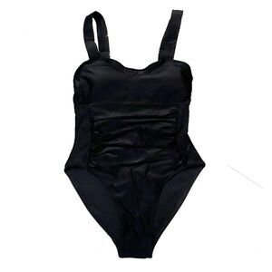 Classic Black One-Piece Swimsuit with Adjustable Straps